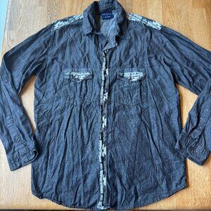 Nu Trendz Western Style Shirt Men's Button Up Size Large